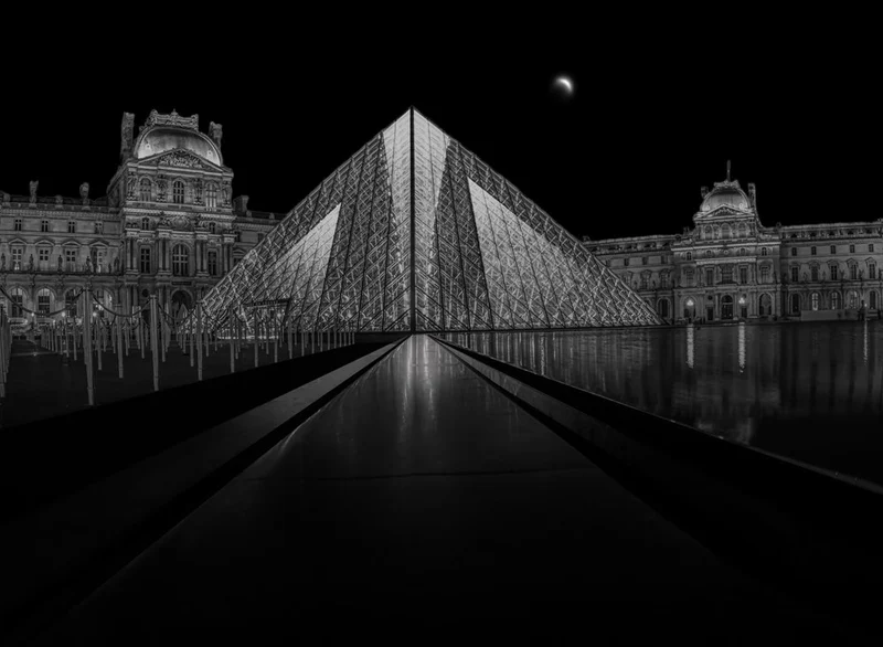Moonlit Louvre Pyramid
