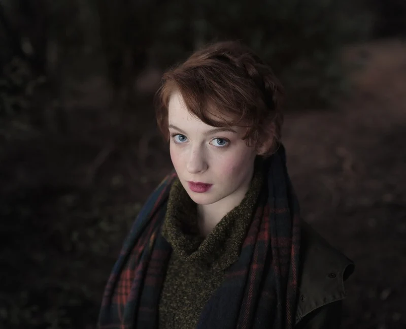 Pensive Redhead in Autumn