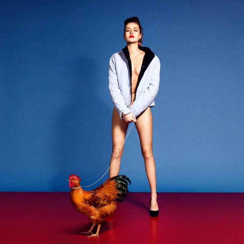 Bold Woman and Rooster