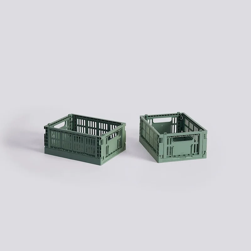 Aufbewahrungsbox Colour Crate Mini 2-er Set, Sage Green - HAY