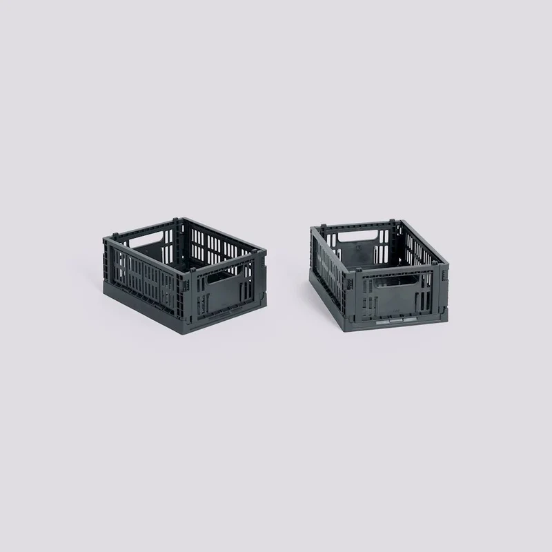 Aufbewahrungsbox Colour Crate Mini 2er Set, Charcoal - HAY