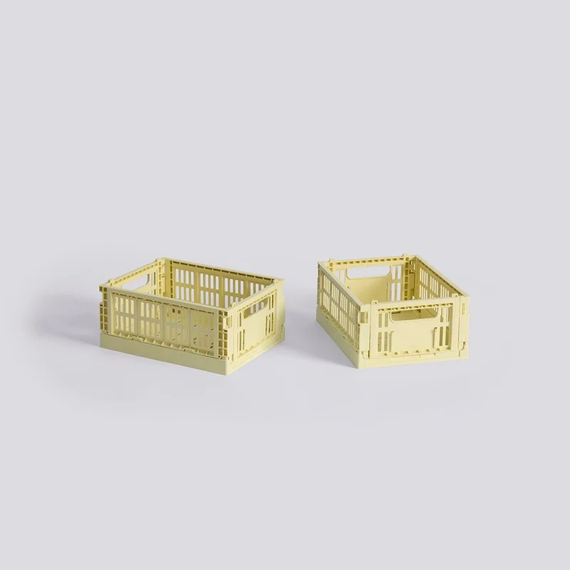 Aufbewahrungsbox Colour Crate Mini 2er Set, Light Yellow - HAY