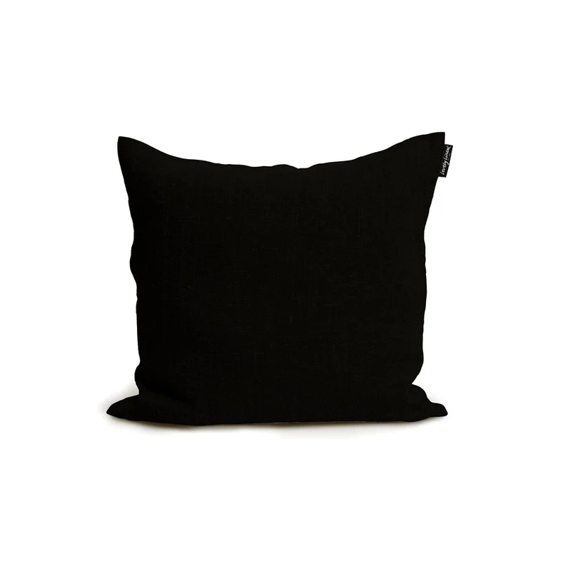 Lovely Linen Kissen Rustic aus Leinen Schwarz