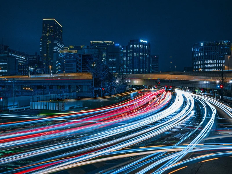 Night City Light Trails