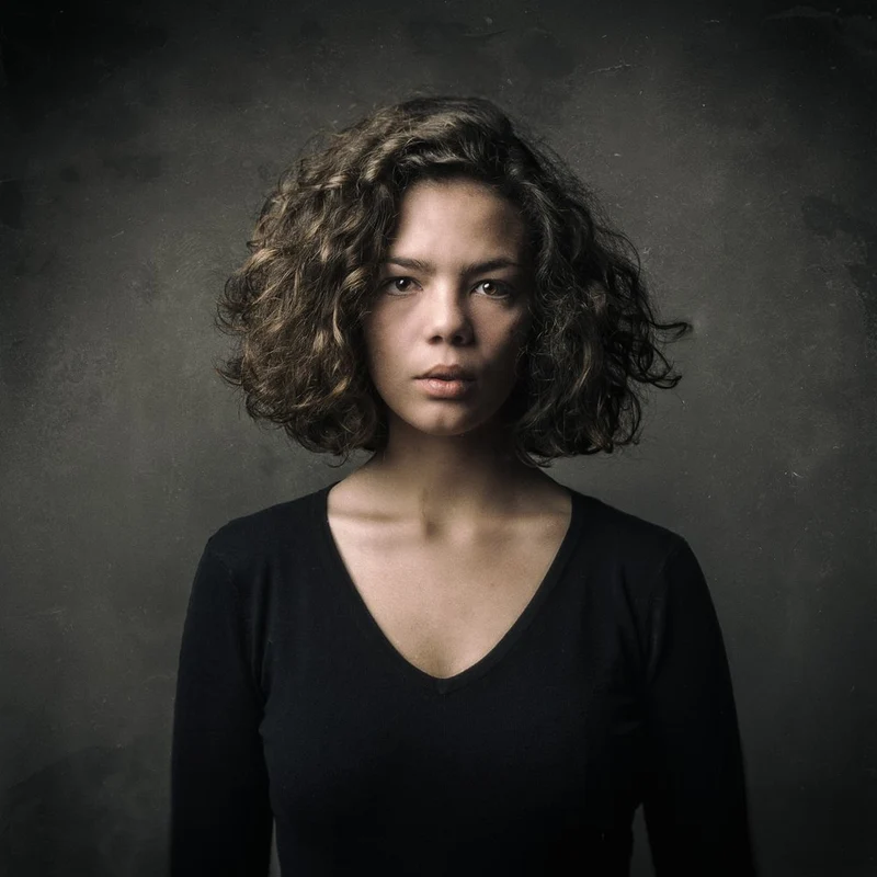 Intense Gaze Young Woman
