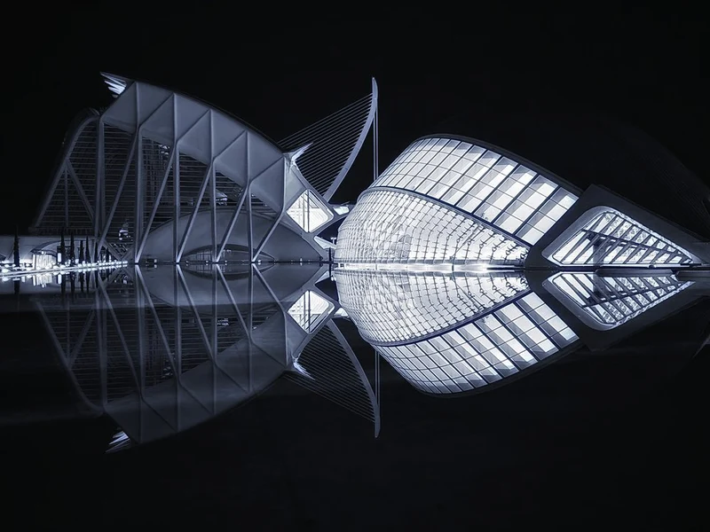 Futuristic Night Reflection