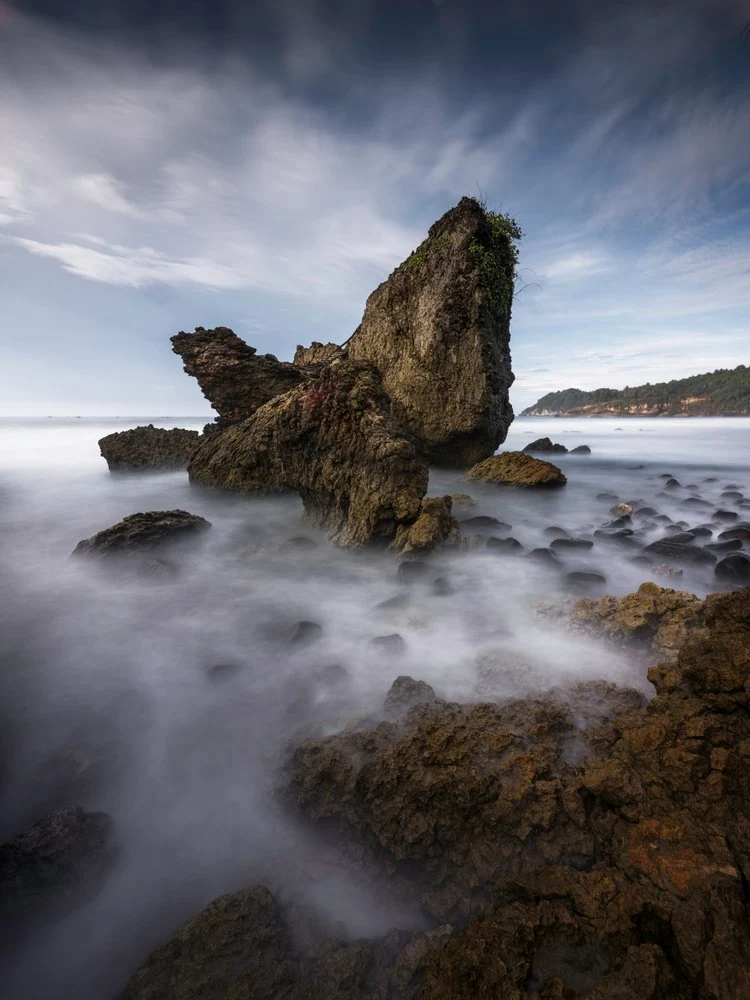 Misty Ocean Rocks