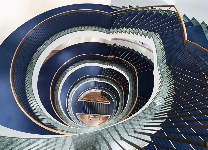Blue Spiral Staircase