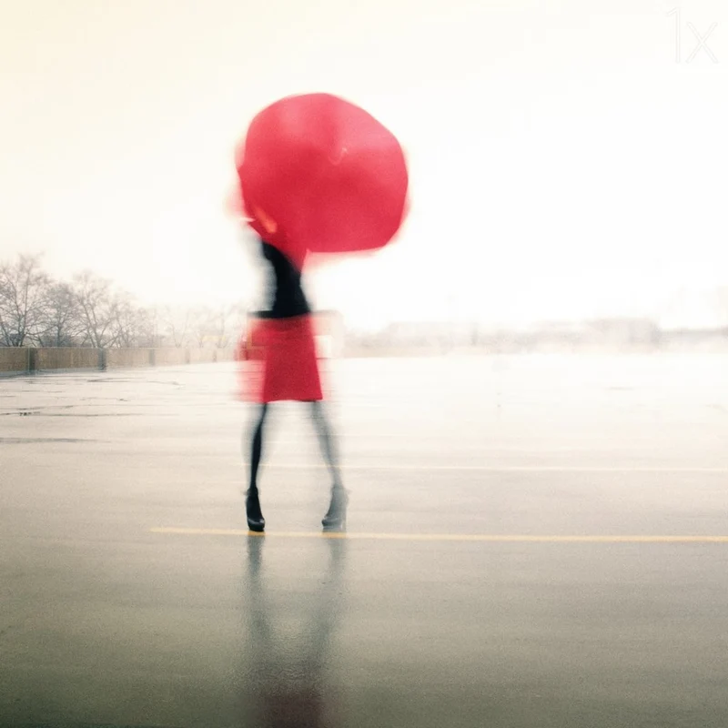 Red Umbrella Woman Motion