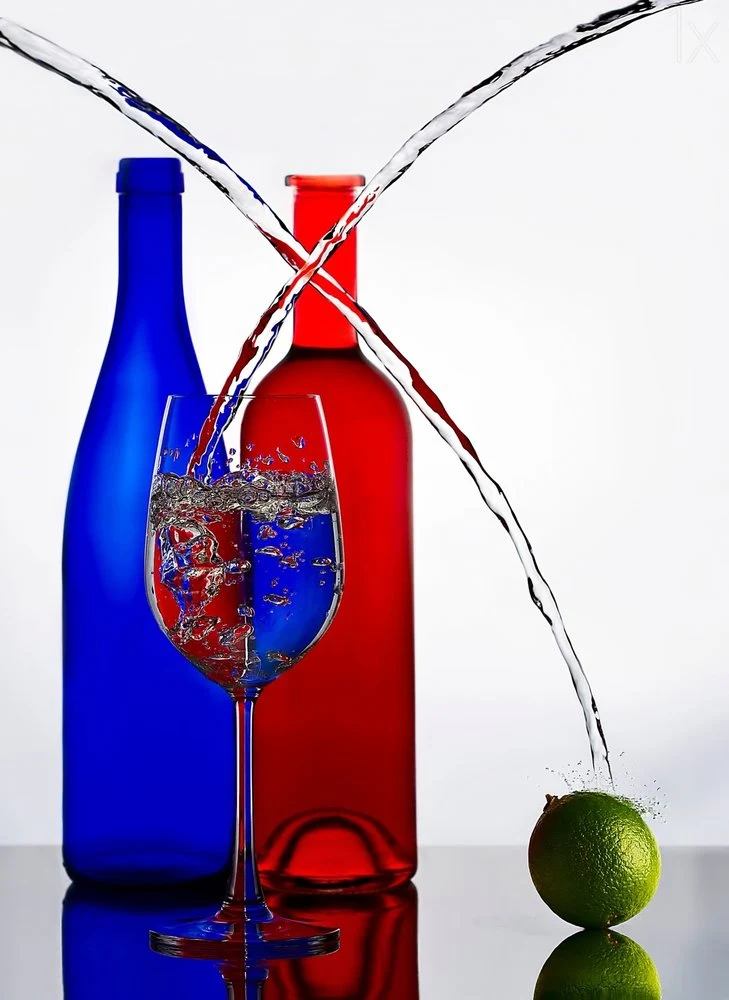 Red Blue Water Splash