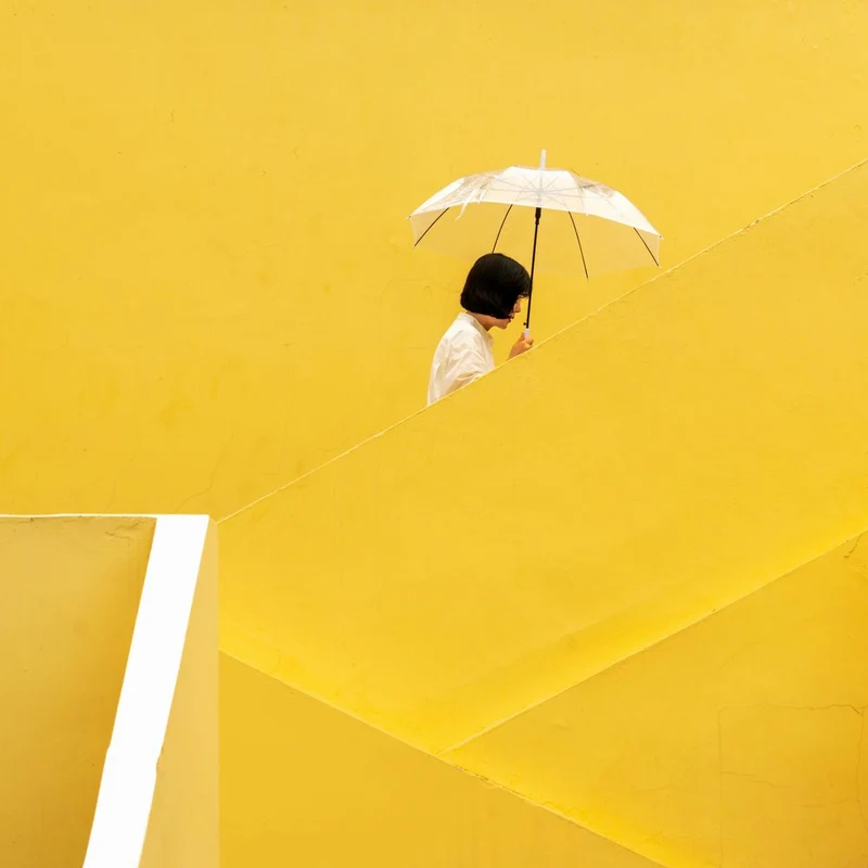 Yellow Staircase Umbrella Walk