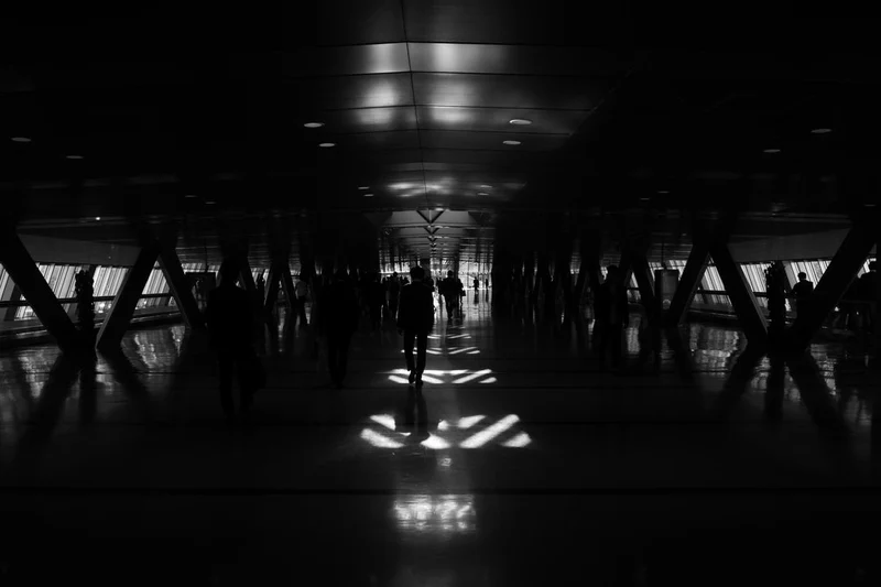 Dark Hallway Silhouettes
