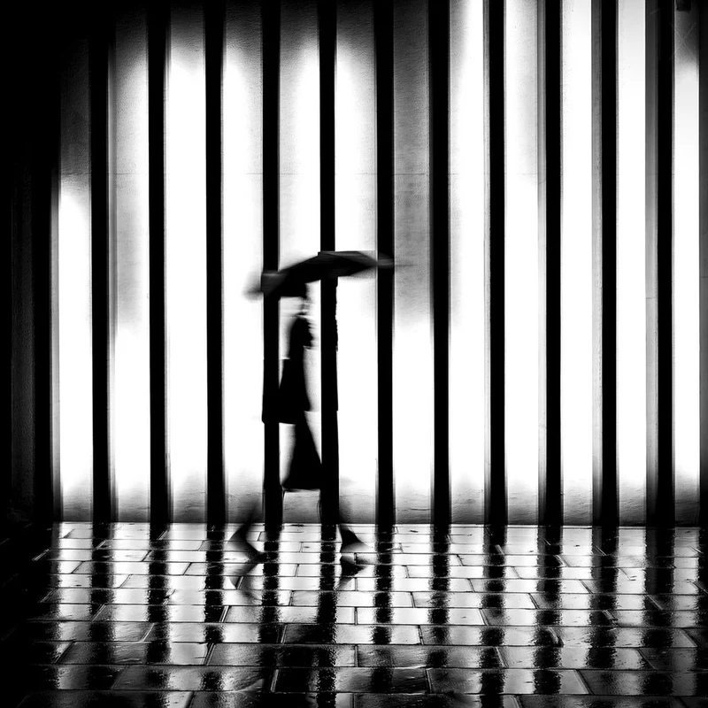 Solitary Umbrella Walk