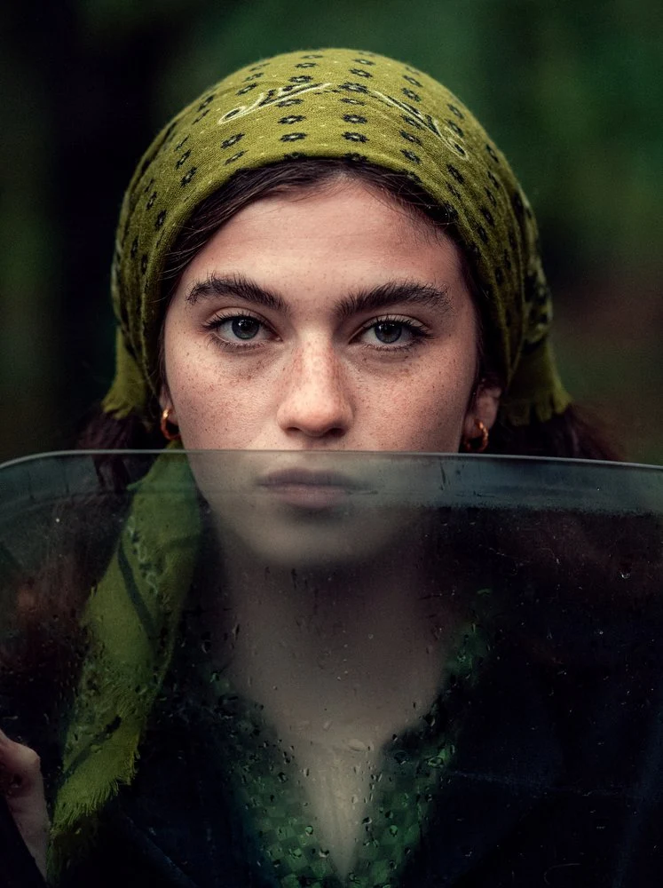 Young Woman's Rainy Gaze