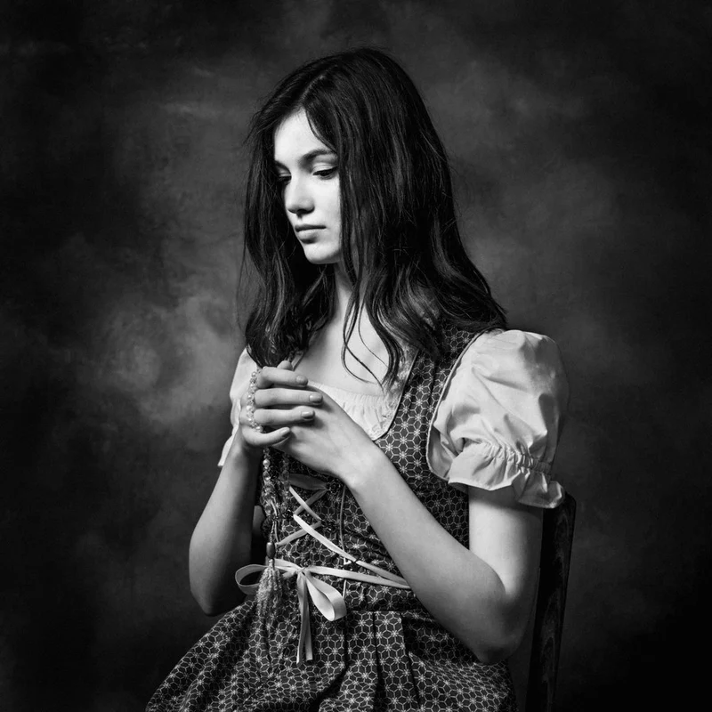 Pensive Young Woman Portrait