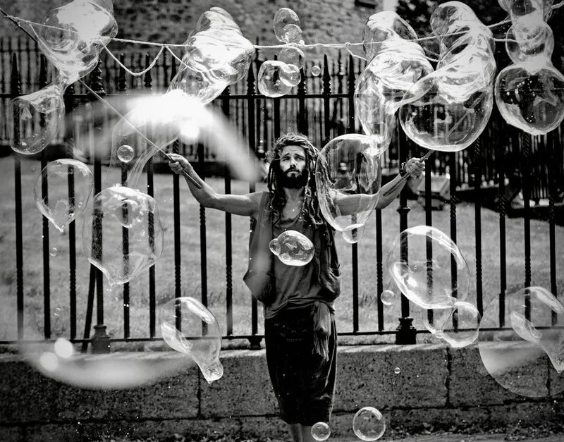 Whimsical Bubble Man