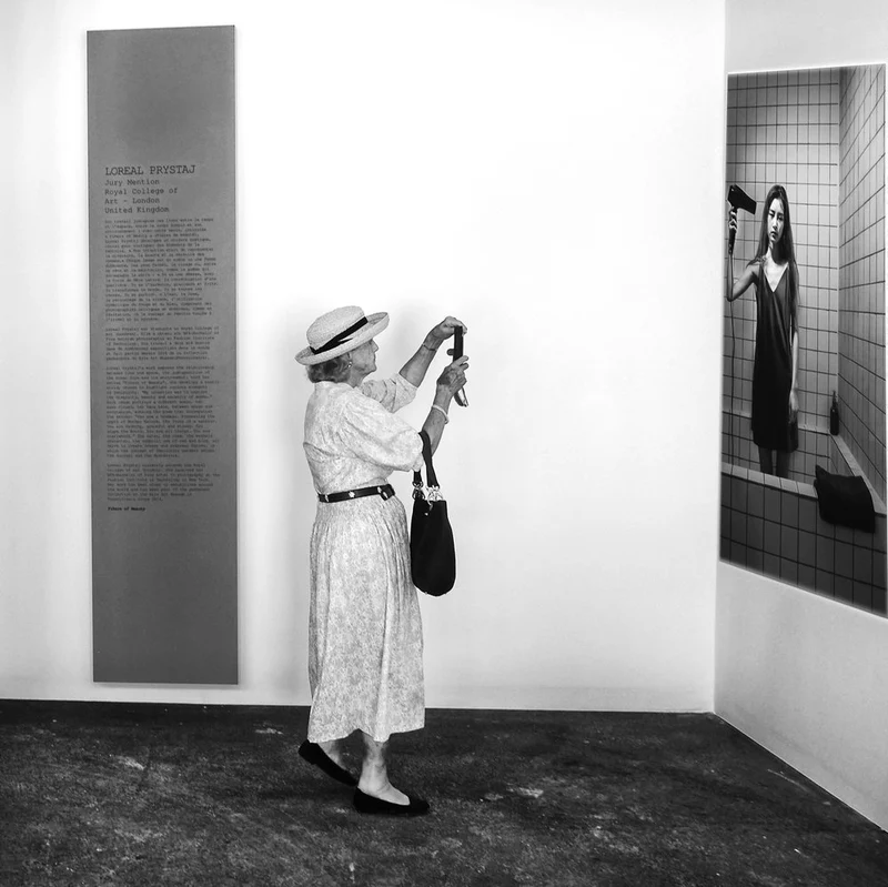 Woman Views Modern Art