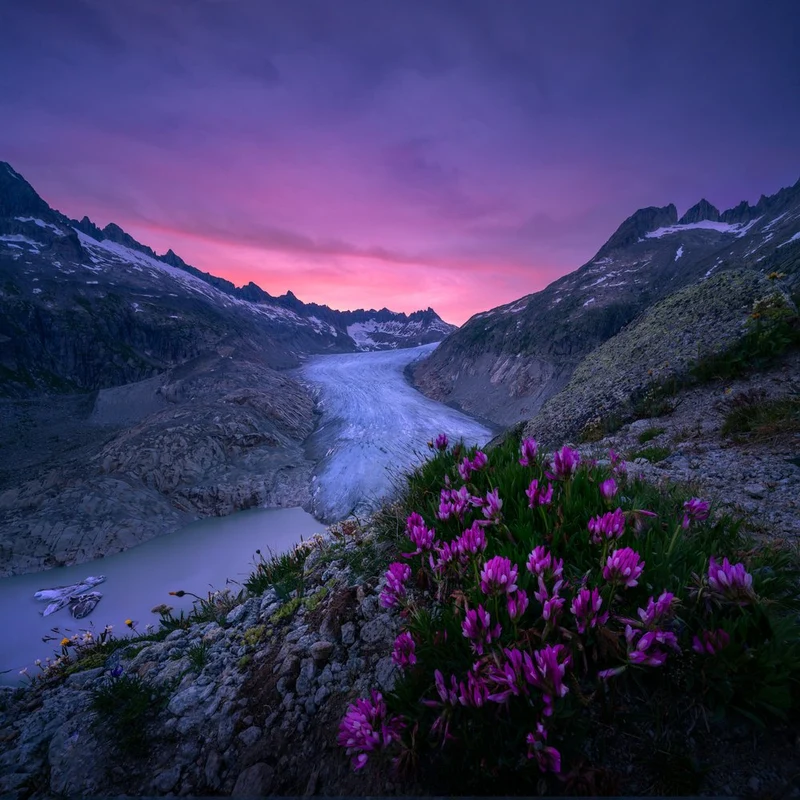 Purple Glacier Sunset