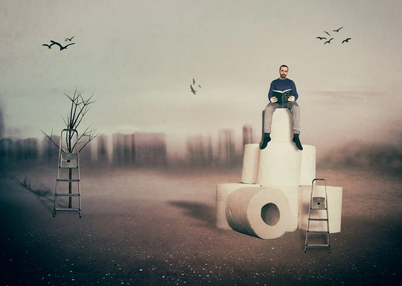 Man Reading on Rolls