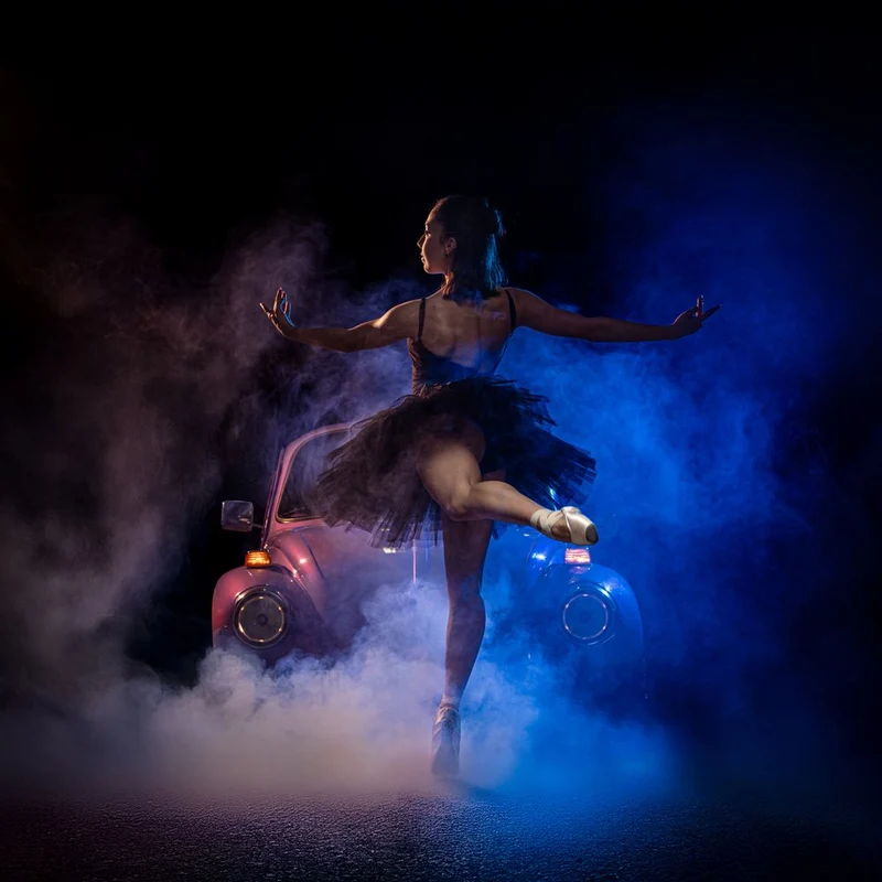 Ballerina Blue Smoke Car