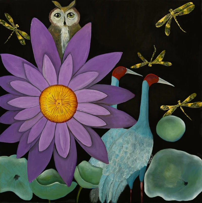 Purple Lotus Night Garden