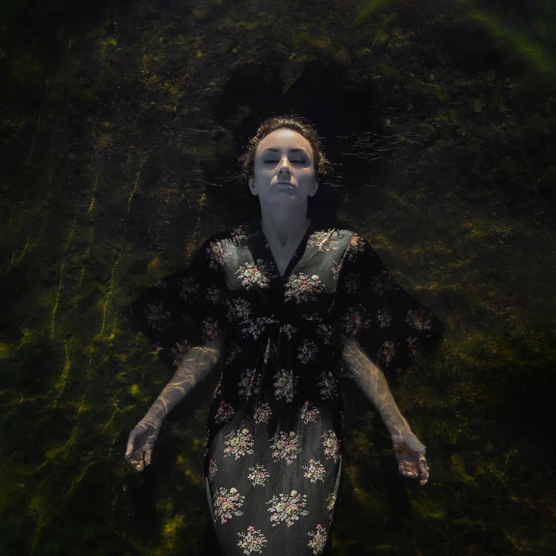 Serene Woman Floating