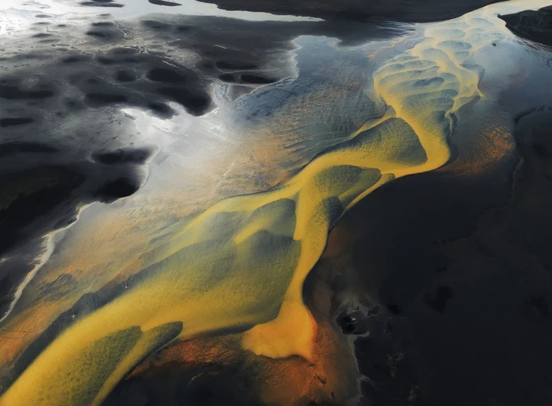 Vibrant Braided River Abstract