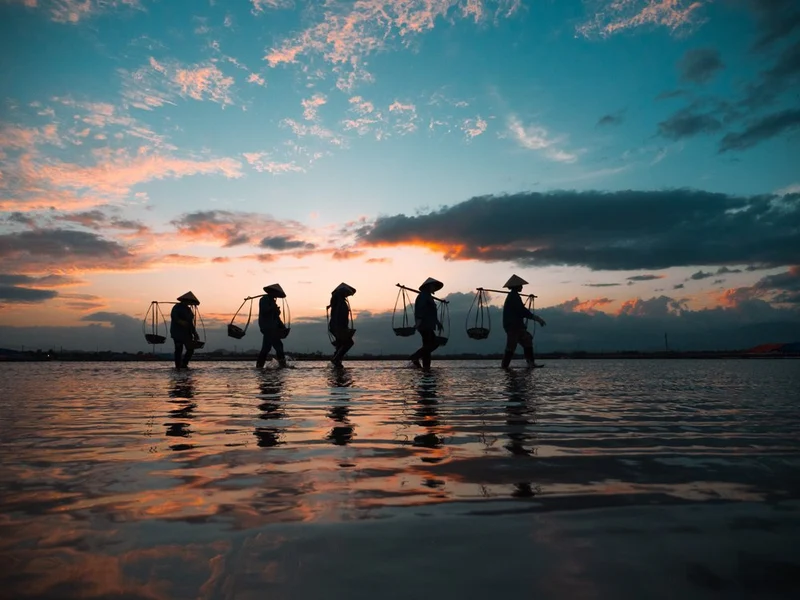 Traditional Workers Sunset