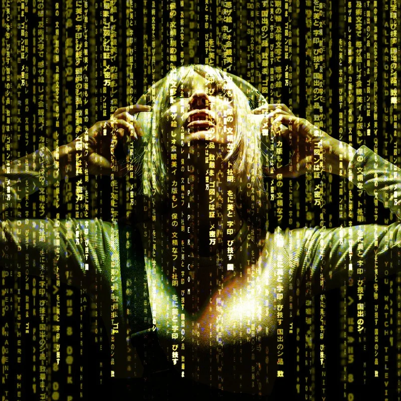 Digital Rain Woman