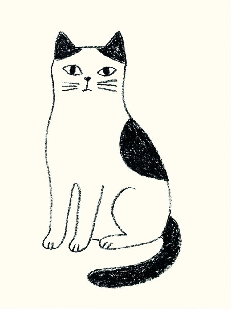 Minimalist Sitting Cat