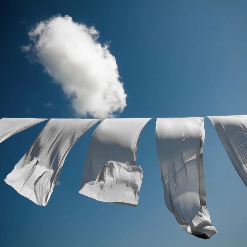 Blue Sky White Fabric
