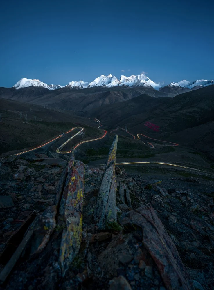 Winding Mountain Road Lights