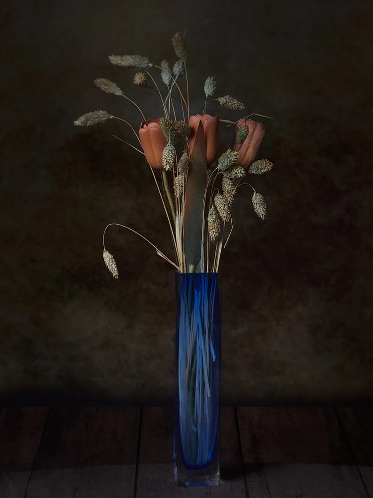 Blue Vase with Tulips
