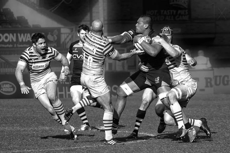 Intense Rugby Match