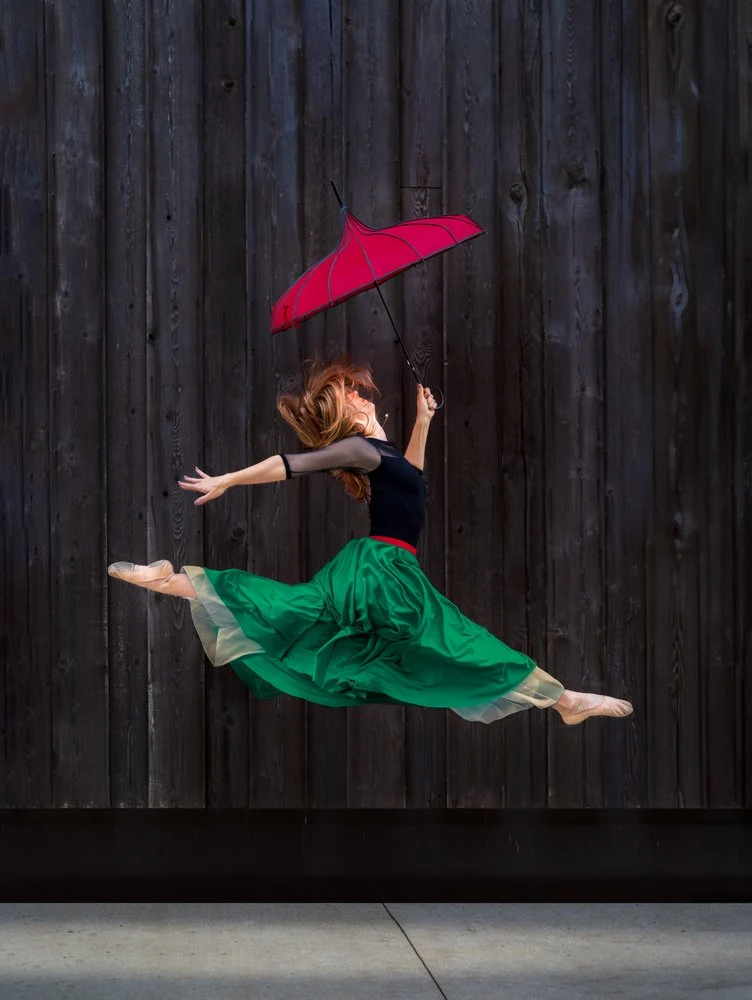 Ballet Dancer Red Umbrella
