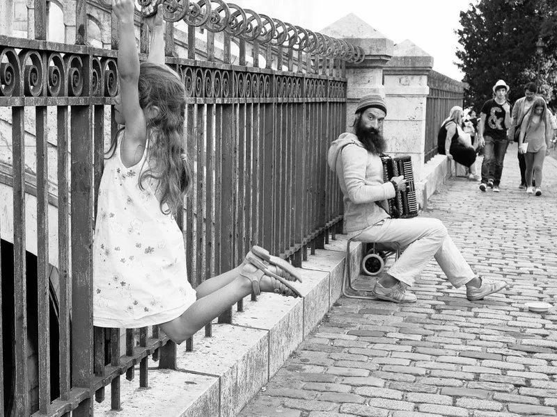 Street Performer and Child