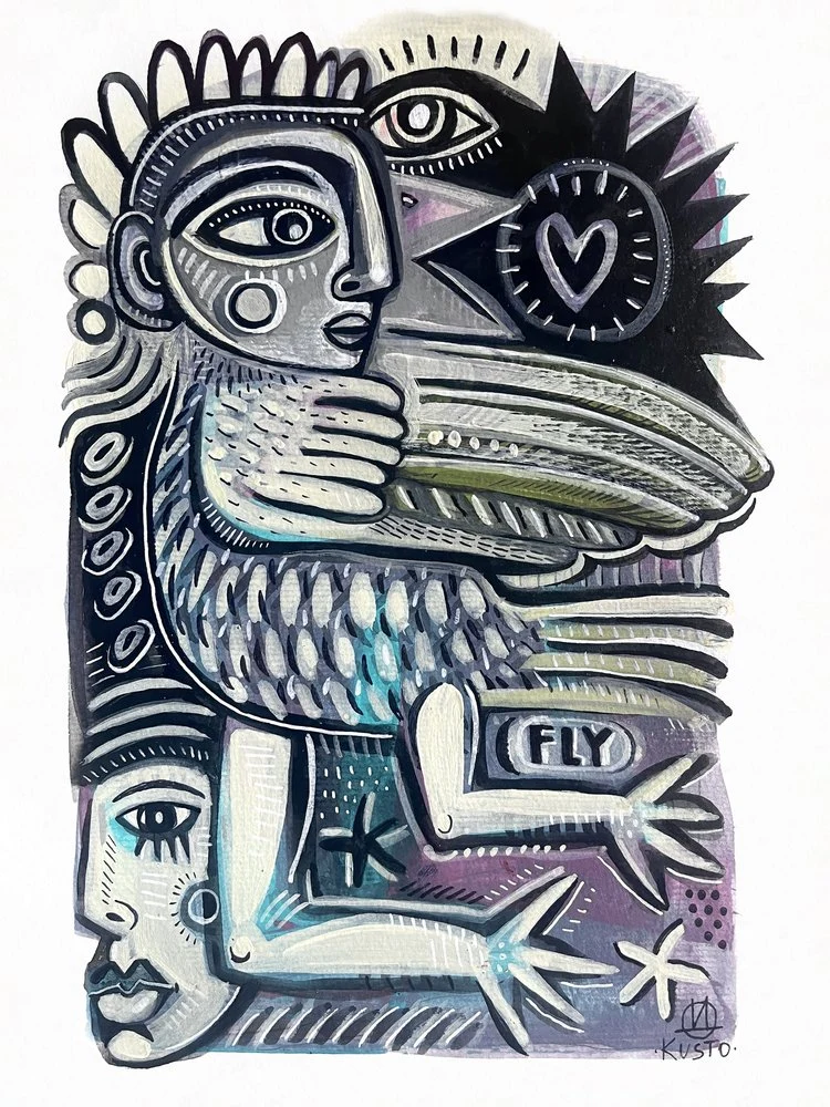 Folk Art Winged Figure