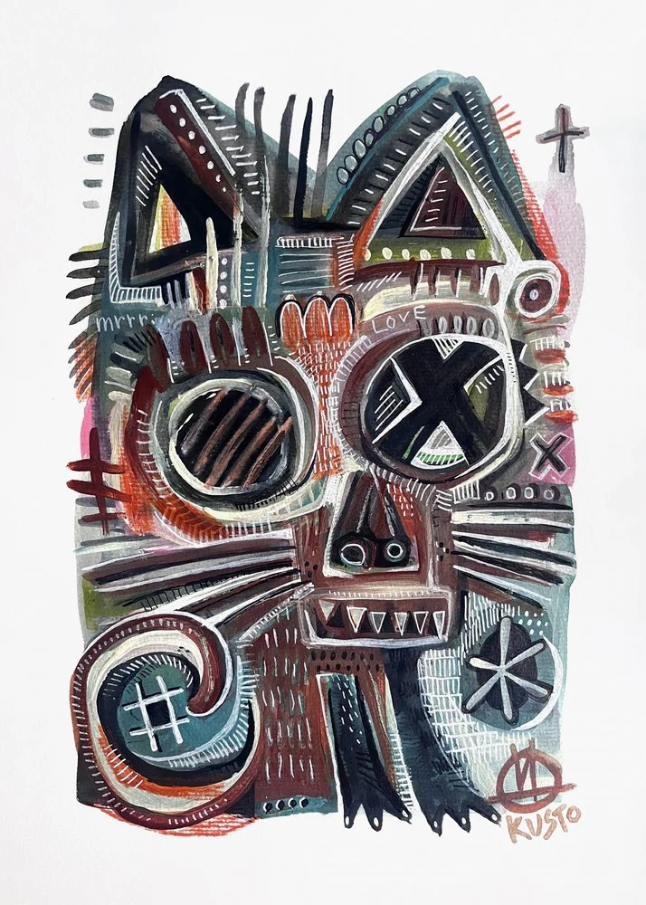 Abstract Tribal Cat