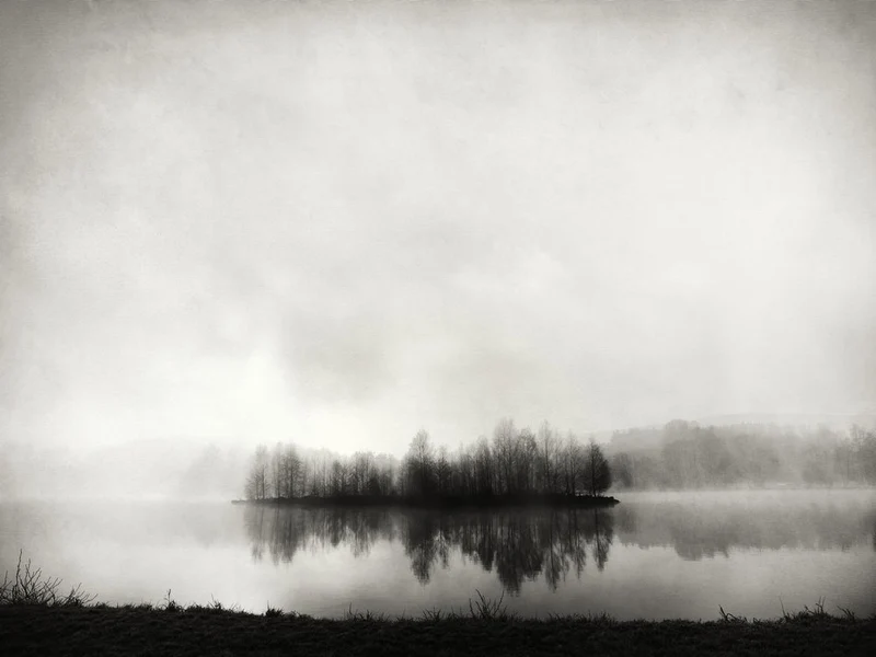 Misty Island Reflection