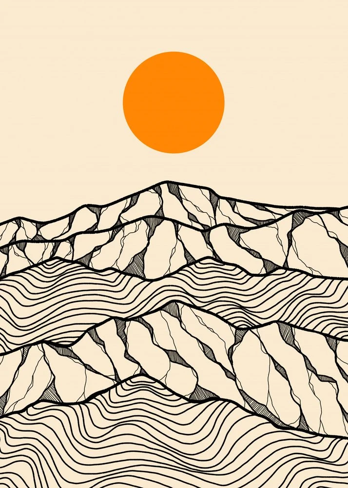 Abstract Mountain Sunset
