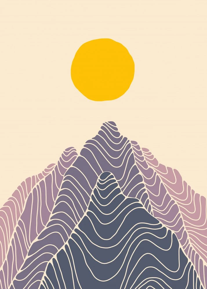 Minimalist Mountain Sun