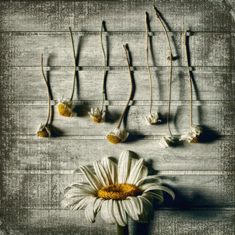 Fresh and Faded Daisies