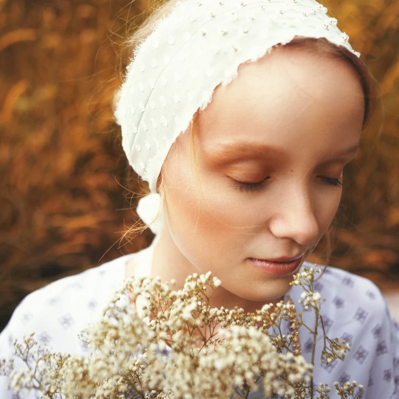 Serene Girl with Flowers