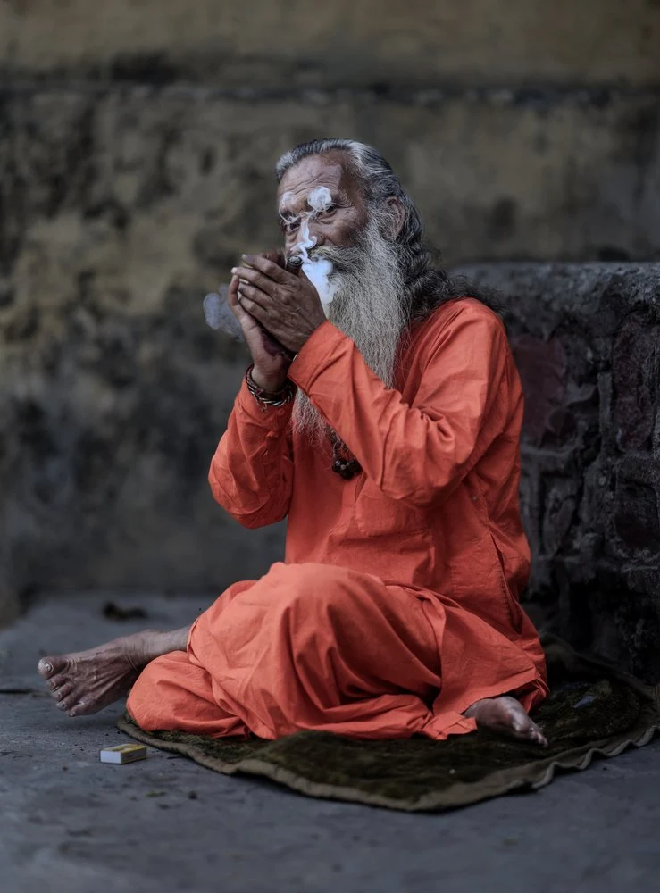 Indian Sage Smoking