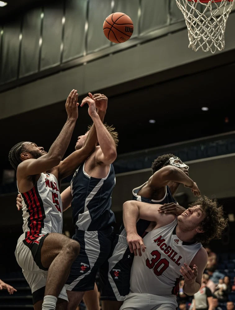 Intense Basketball Action