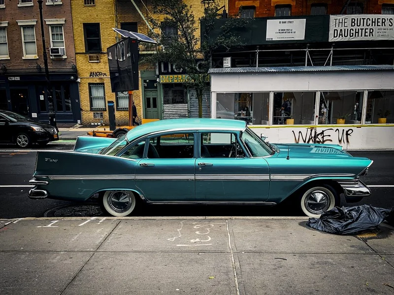 Classic Teal Street Car