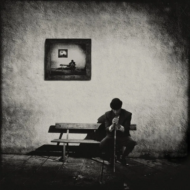 Pensive Man with Cane