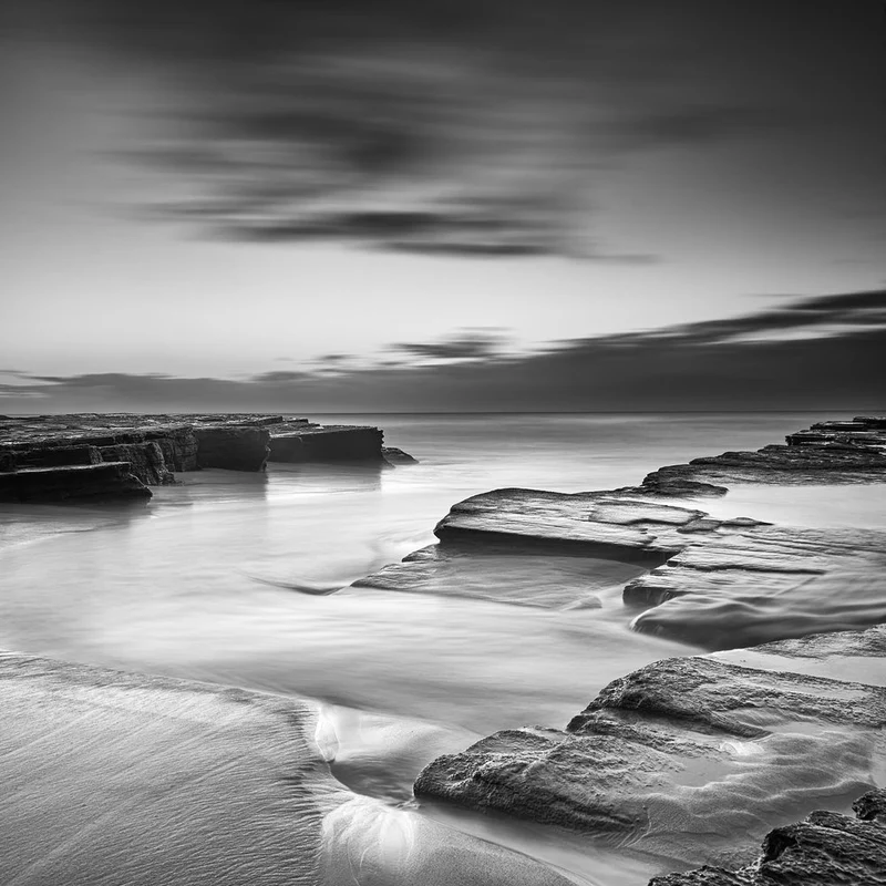 Misty Ocean Shore