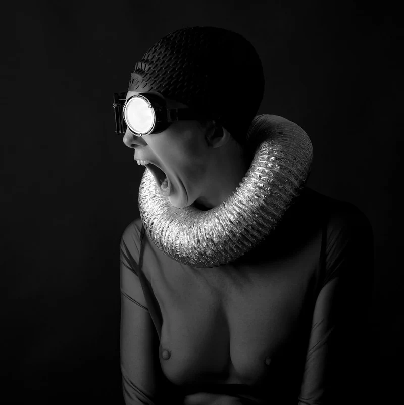 Futuristic Scream Portrait