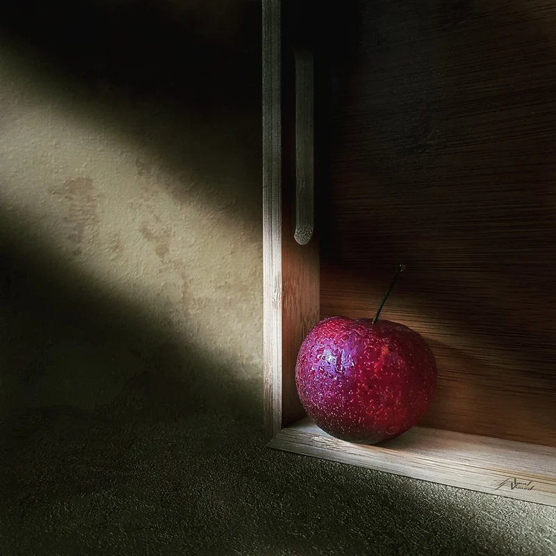 Red Apple In Shadow